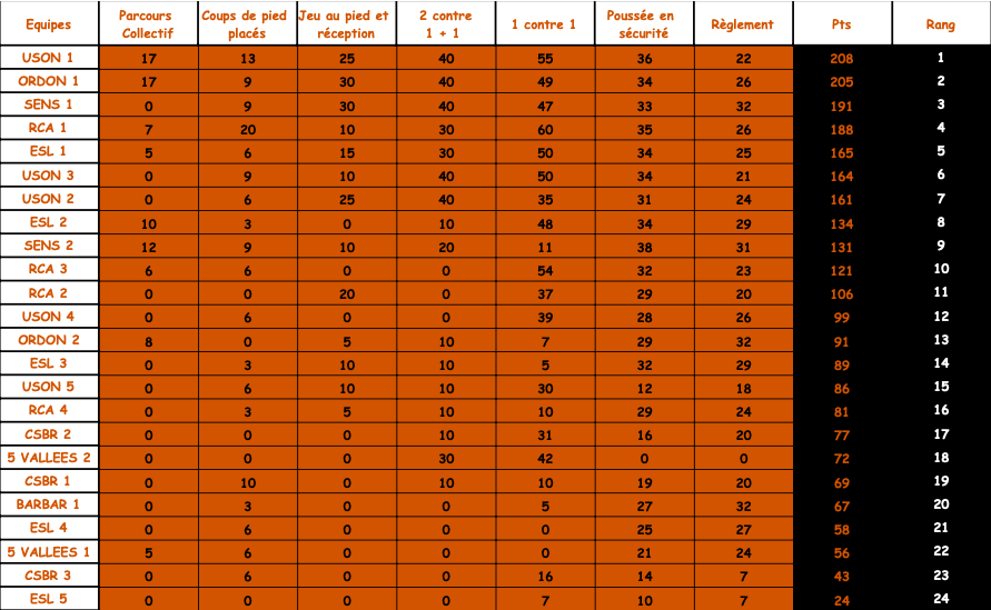 Retour sur le challenge orange departemental - cd 58 89 - classement